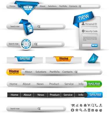 creative website navigation menu vector