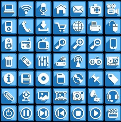 creative white social icons vector graphic