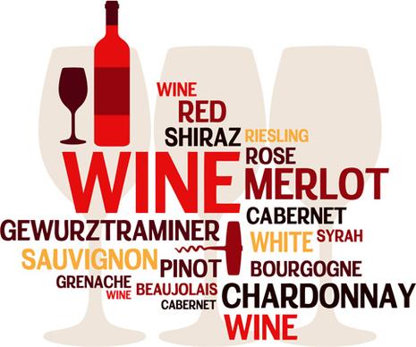 creative wine and text background vector