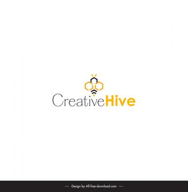 creativehive logo elegant geometric bee 