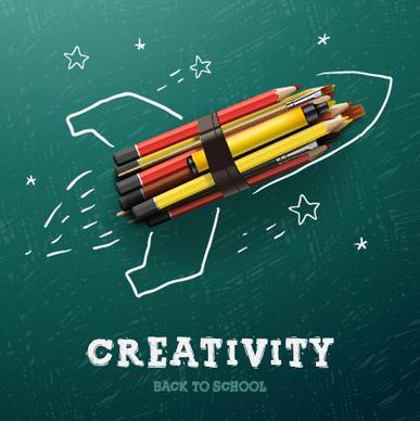 creativity school design vector background