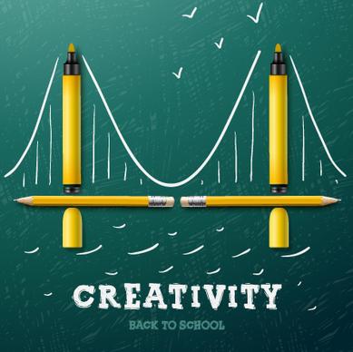 creativity school design vector background
