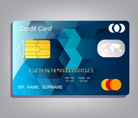 credit card template realistic design low poly background