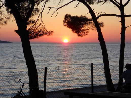 croatia sunset sea ​​view