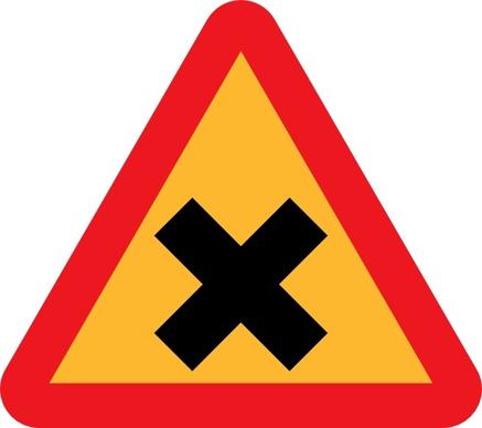 Cross Road Sign clip art