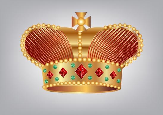 crown icons gems decoration shiny golden design