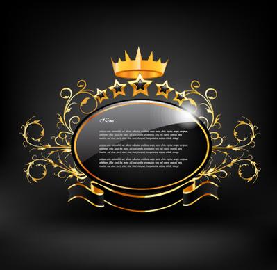crown with glass label vector