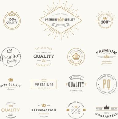 crowns labels retro style vector