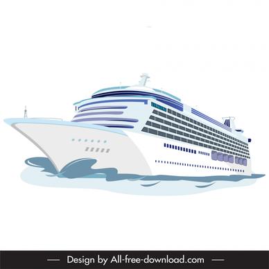 cruise ship icon modern 3d outline 