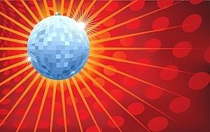 crystal ball and disco light background radiation vector