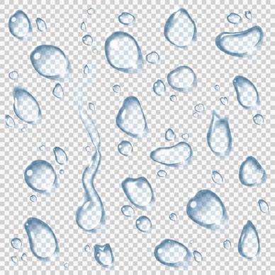 crystal clear water drops vector illustration