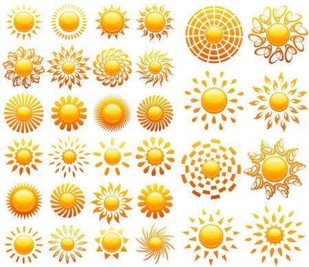 crystal icon vector of the sun