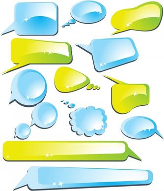 communication bubbles templates modern shiny colored shapes