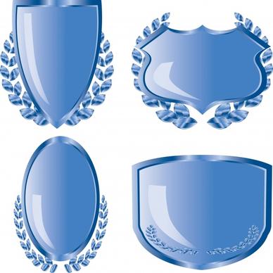 decorative shields templates shiny modern design symmetric decor