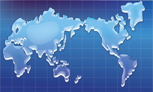 crystal texture of the world map vector