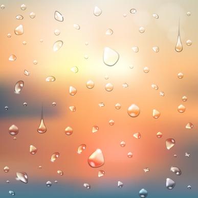 crystal water drops with blurred background art