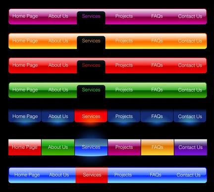 webpage navigation templates modern colored horizontal design