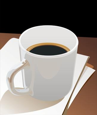 cup black coffee vector