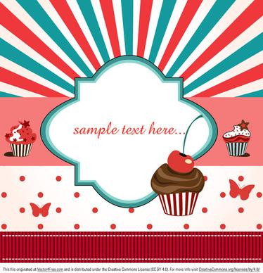cup cake card vector