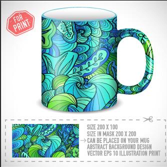 cup print abstract pattern vector