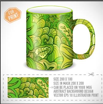 cup print abstract pattern vector