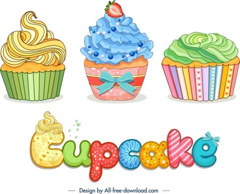 cupcake advertising banner colorful elegant decor