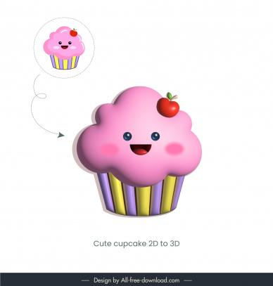  cupcake design elements modern 3d stylization