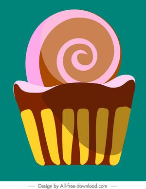 cupcake painting colorful classic flat sketch