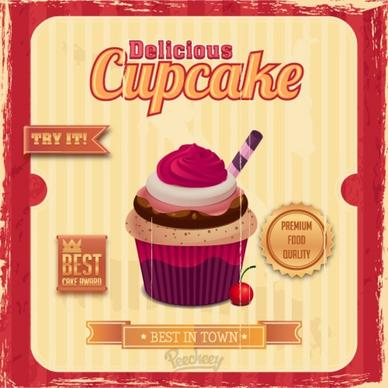 cupcake retro poster