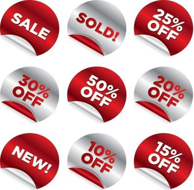 curling of the discount stickers vector