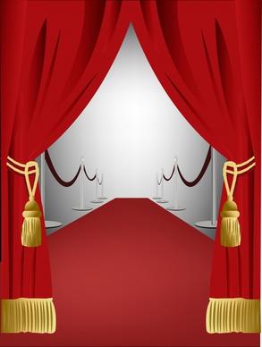 stage background elegant 3d design curtain icon