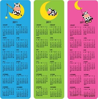 2011 calendar templates cute stylized cow cartoon character