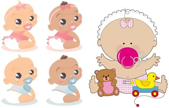 cute baby vector of foreign