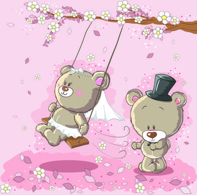 cute bears baby cards design vector
