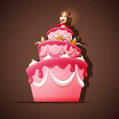 cute birthday cakes free vector background
