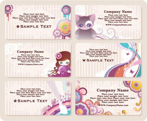 cute card elements vector graphic