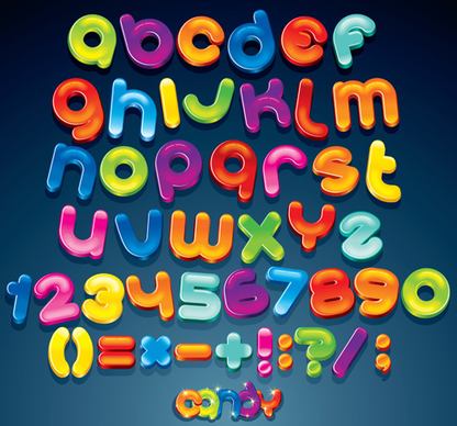 cute cartoon alphabet letter and digital vector art
