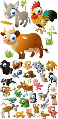 cute cartoon animal images vector