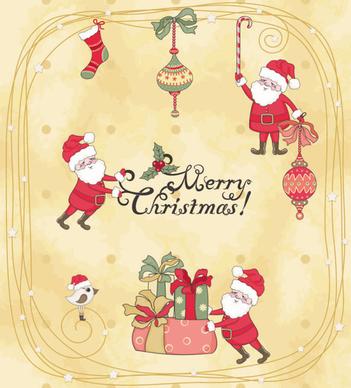 cute cartoon christmas ornaments vector graphics