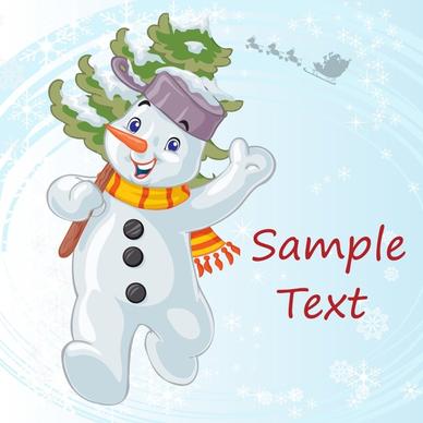 christmas card cover template cute stylized snowman sketch