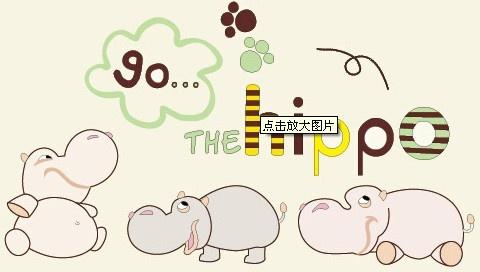 cute cartoon hippo vector