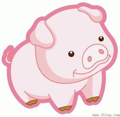 cute cartoon pig vectors