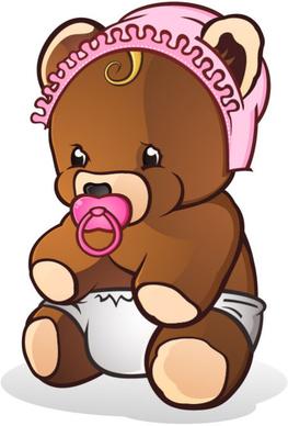 cute cartoon teddy bear vector
