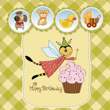 cute child style card vector graphics