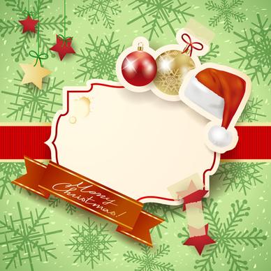 cute christmas cards with frame vector set