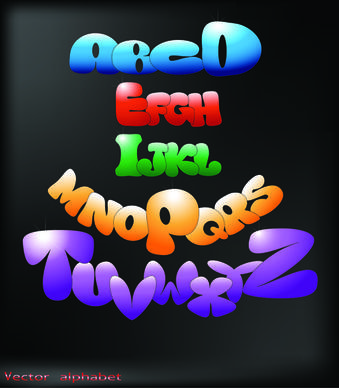 cute colorful alphabet vector set