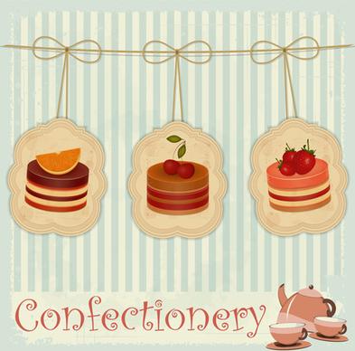 cute confectionery retor background vector