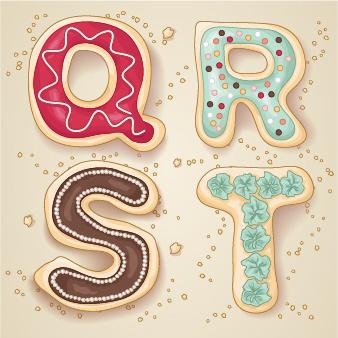 cute cookies alphabet vector