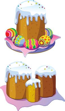 cute easter cake vector design graphics