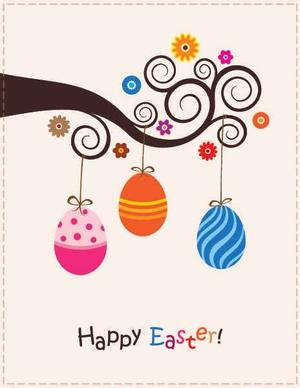 Cute Easter Card Vector Graphic